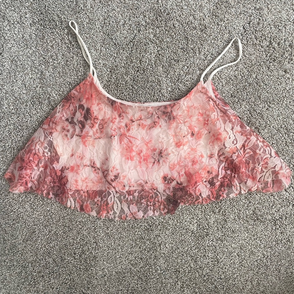 Charlotte Russe Pink and Orange Sleeveless Crop Camisole